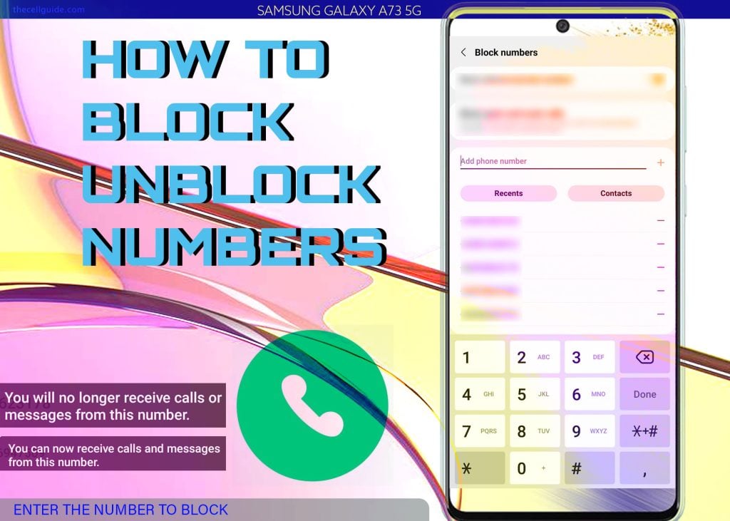 block unblock phone number galaxy a73 ENTERNUM