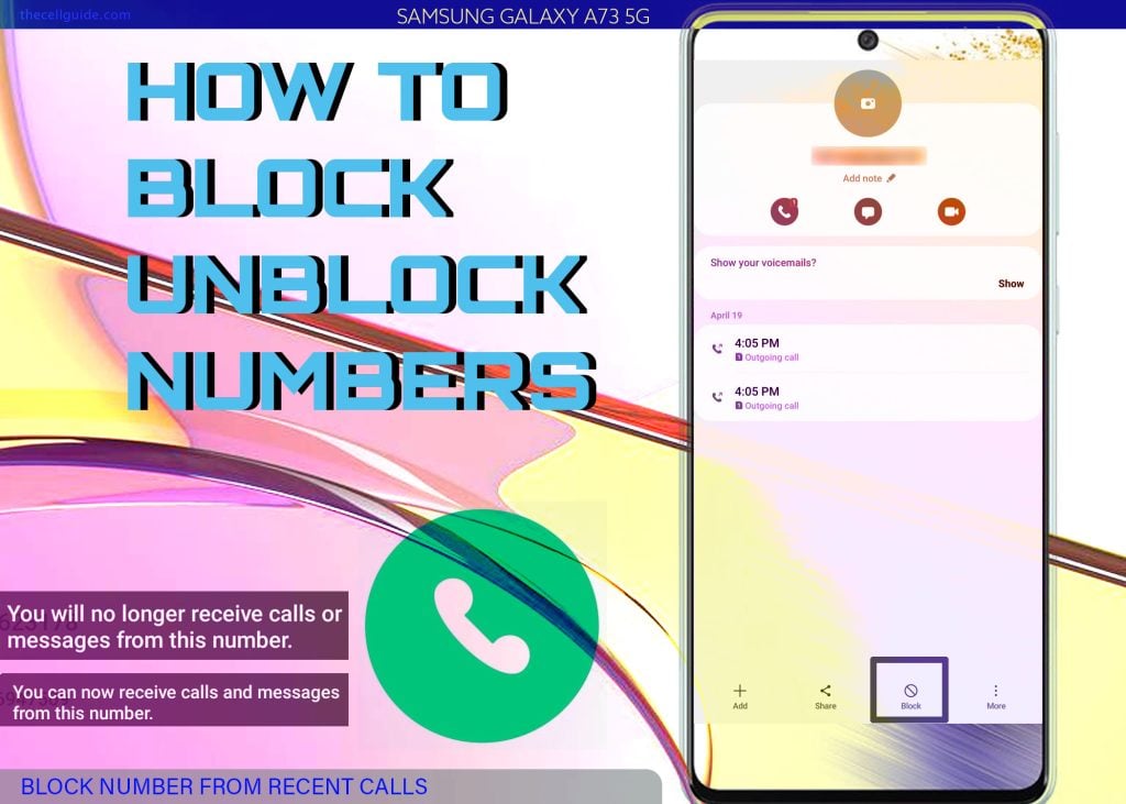 block unblock phone number galaxy a73 RECENTS