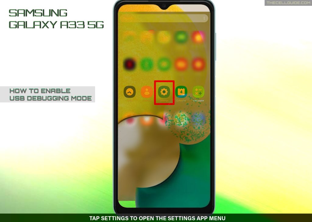 enable usb debugging galaxy a33 SETTINGS
