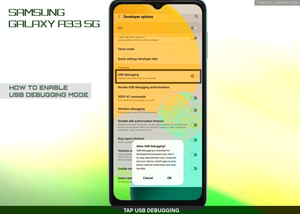 enable usb debugging galaxy a33 USBD