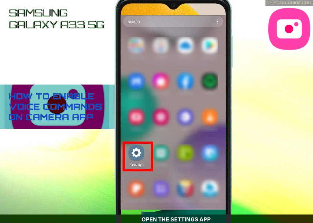 enable voice commands galaxy a33 camera SETTINGS