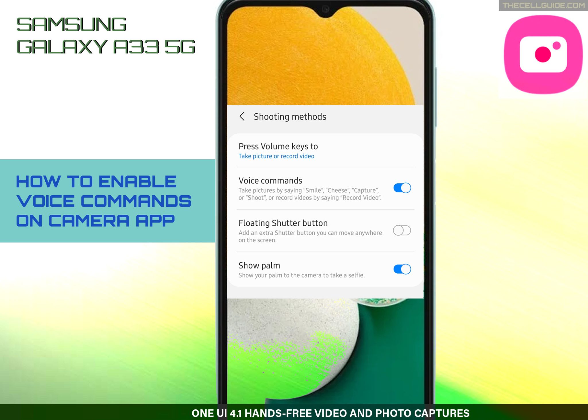 How To Enable Voice Commands On Samsung Galaxy A33 Camera App