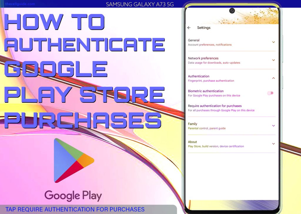 authenticate play store purchases galaxy a73 RAFP