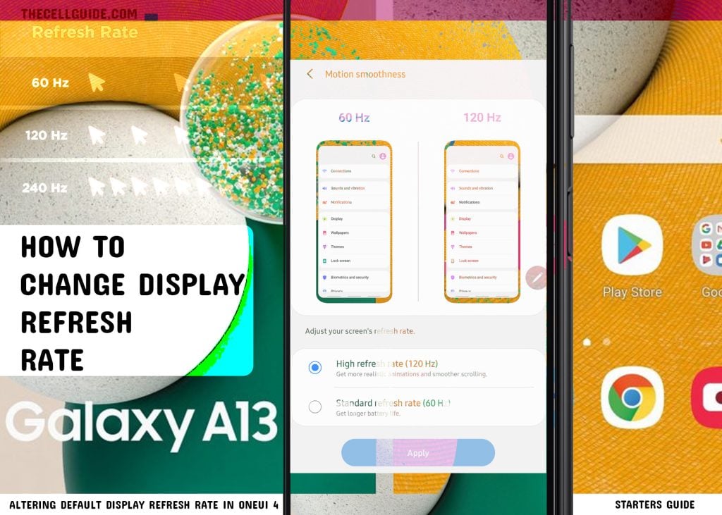 change refresh rate galaxy a13 featured