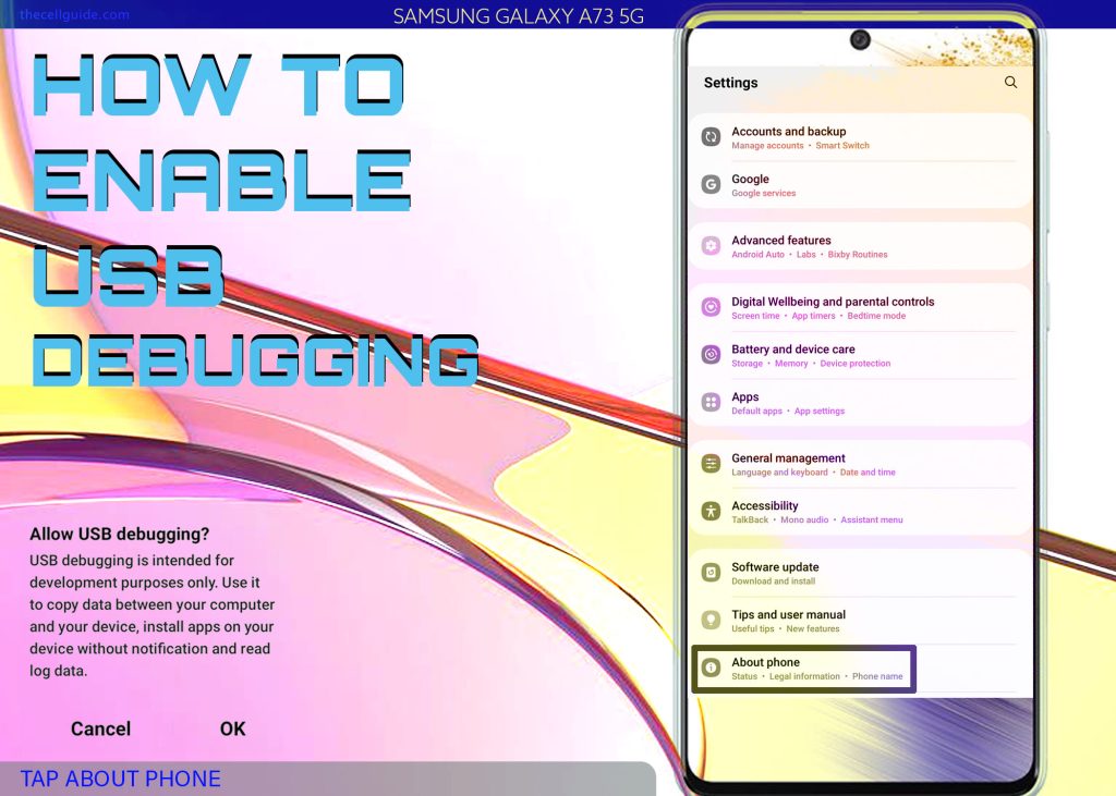 enable usb debugging mode galaxy a73 ABOUT
