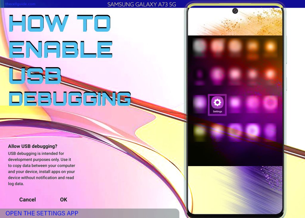 enable usb debugging mode galaxy a73 SETTINGS