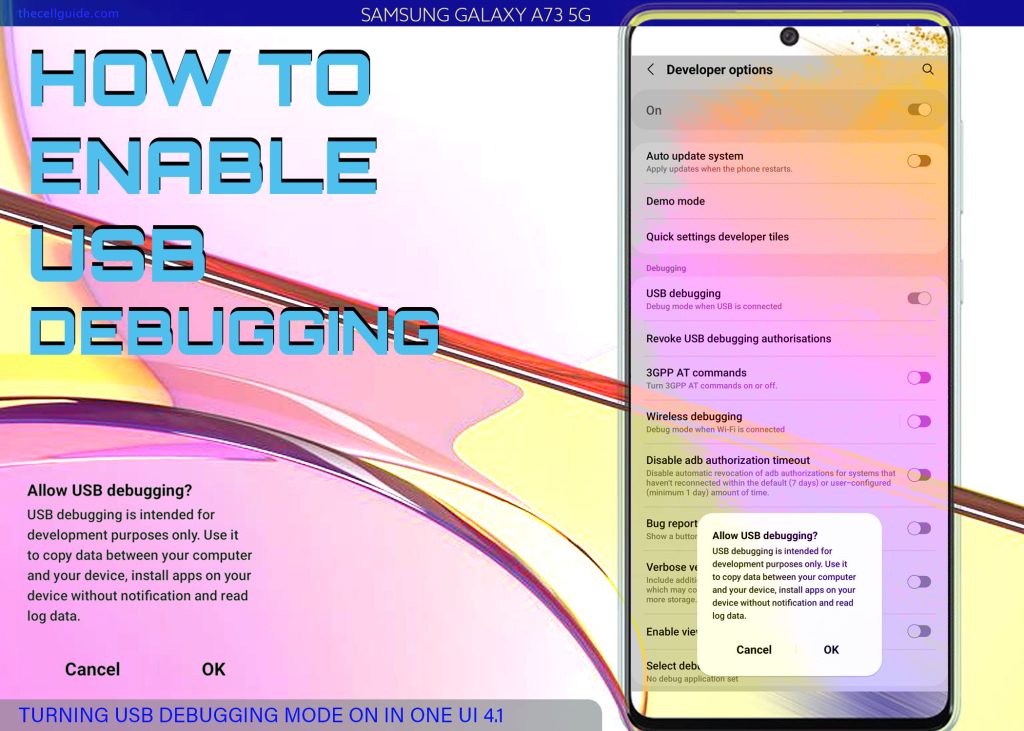 enable usb debugging mode galaxy a73 featured