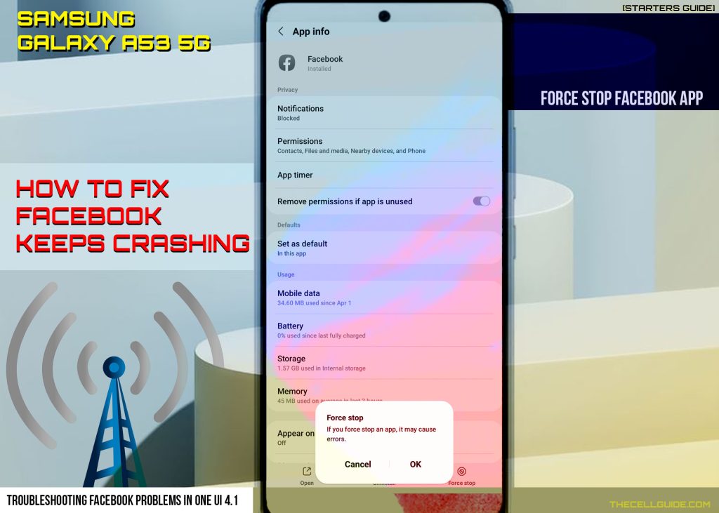 fix galaxy a53 facebook keeps crashing FORCE STOP