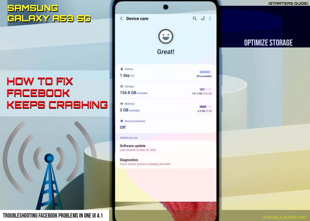 fix galaxy a53 facebook keeps crashing STORAGE