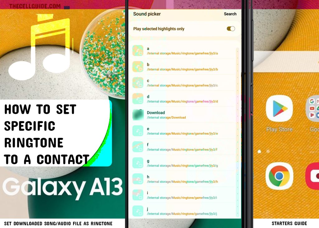 set specific ringtone to a contact galaxy a13 DOWNLOADS