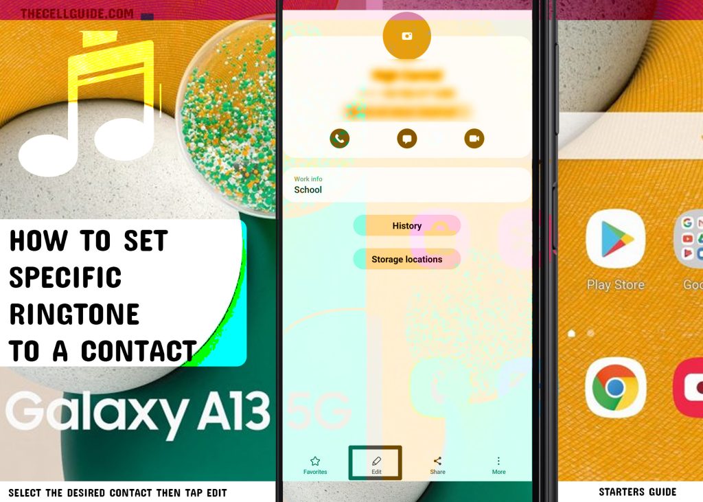 set specific ringtone to a contact galaxy a13 EDIT