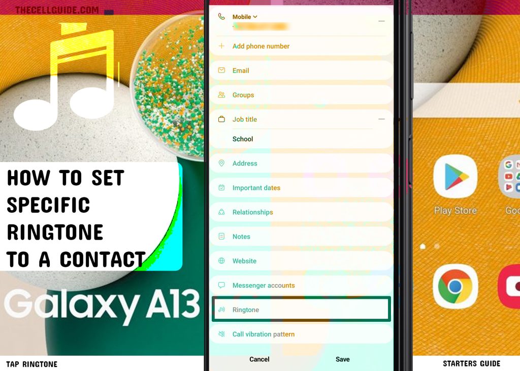 set specific ringtone to a contact galaxy a13 RT