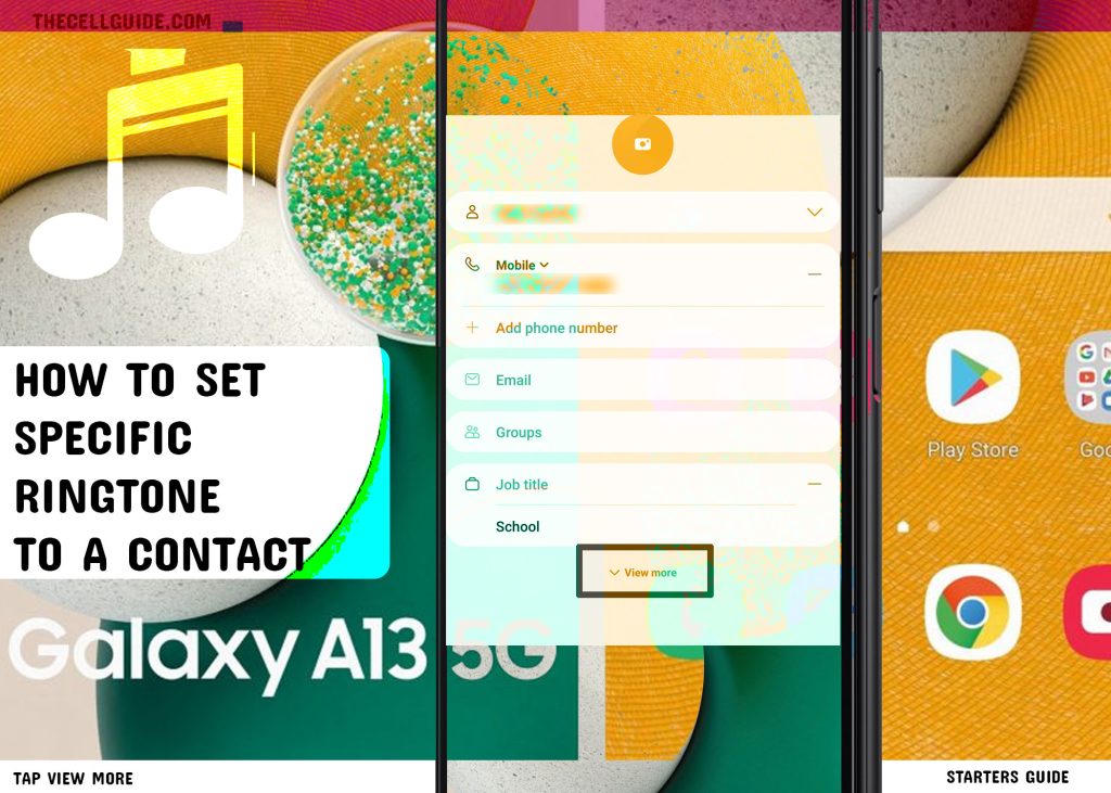 set specific ringtone to a contact galaxy a13 VM