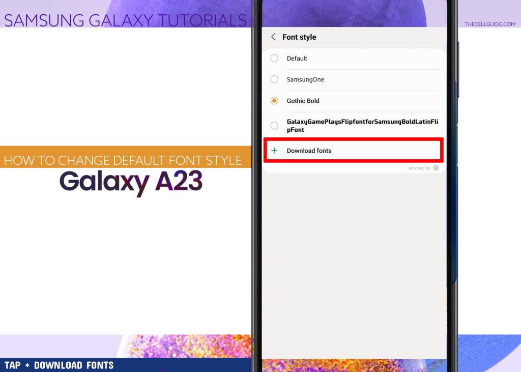 customize font on galaxy a23 DOWNLOAD