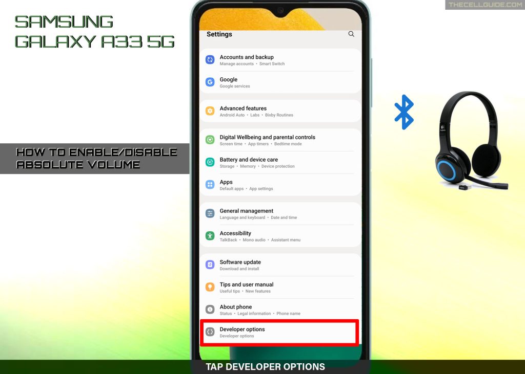 disable bt absolute volume galaxy a33 DEVOP