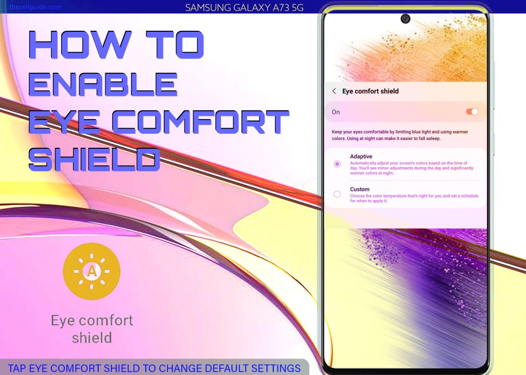 enable eye comfort shield galaxy a73 5g CONFIGURE