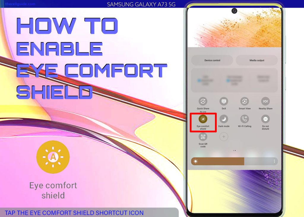 enable eye comfort shield galaxy a73 5g QS