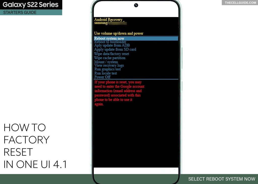 factory reset galaxy s22 RSN
