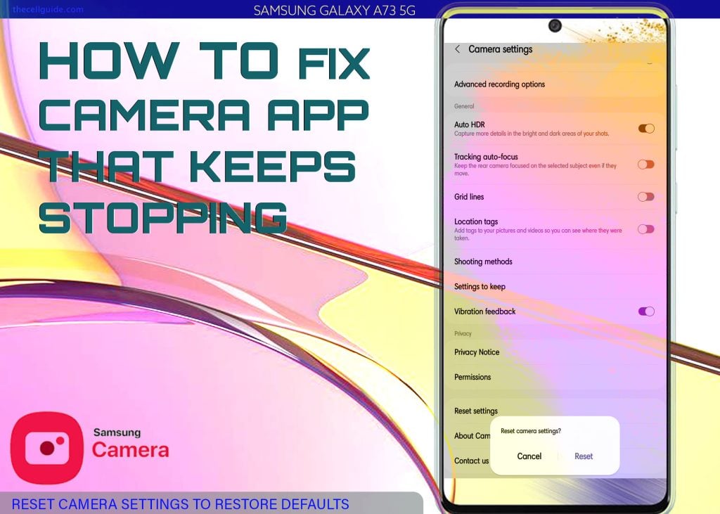 fix Galaxy A73 camera app keeps stopping RCS