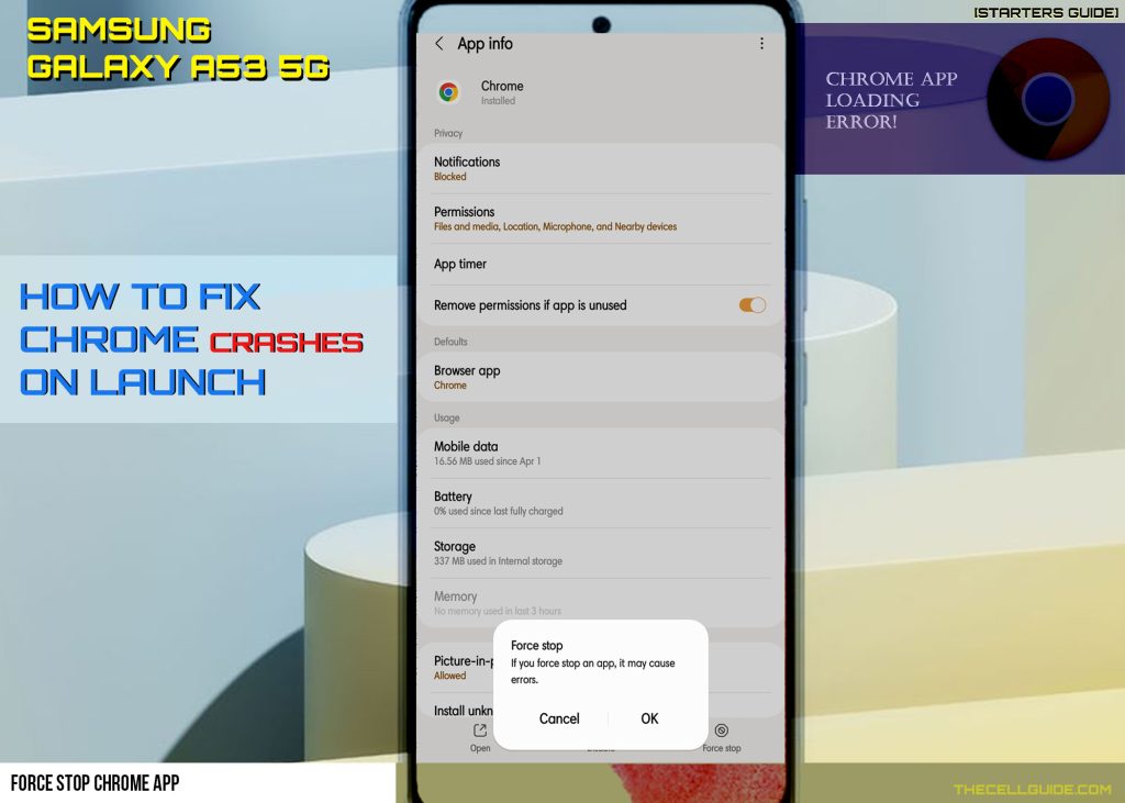 galaxy a53 chrome crashes on launch fix FS
