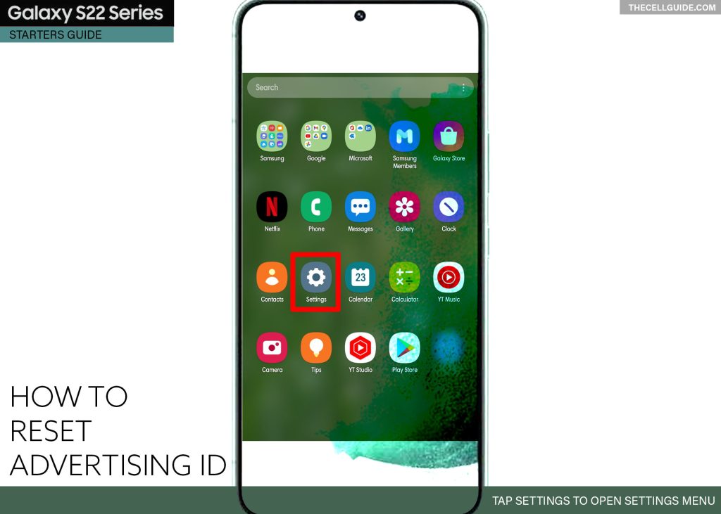 reset advertising id galaxy s22 SETTINGS