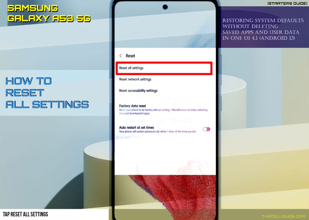 reset all settings galaxy a53 RAS