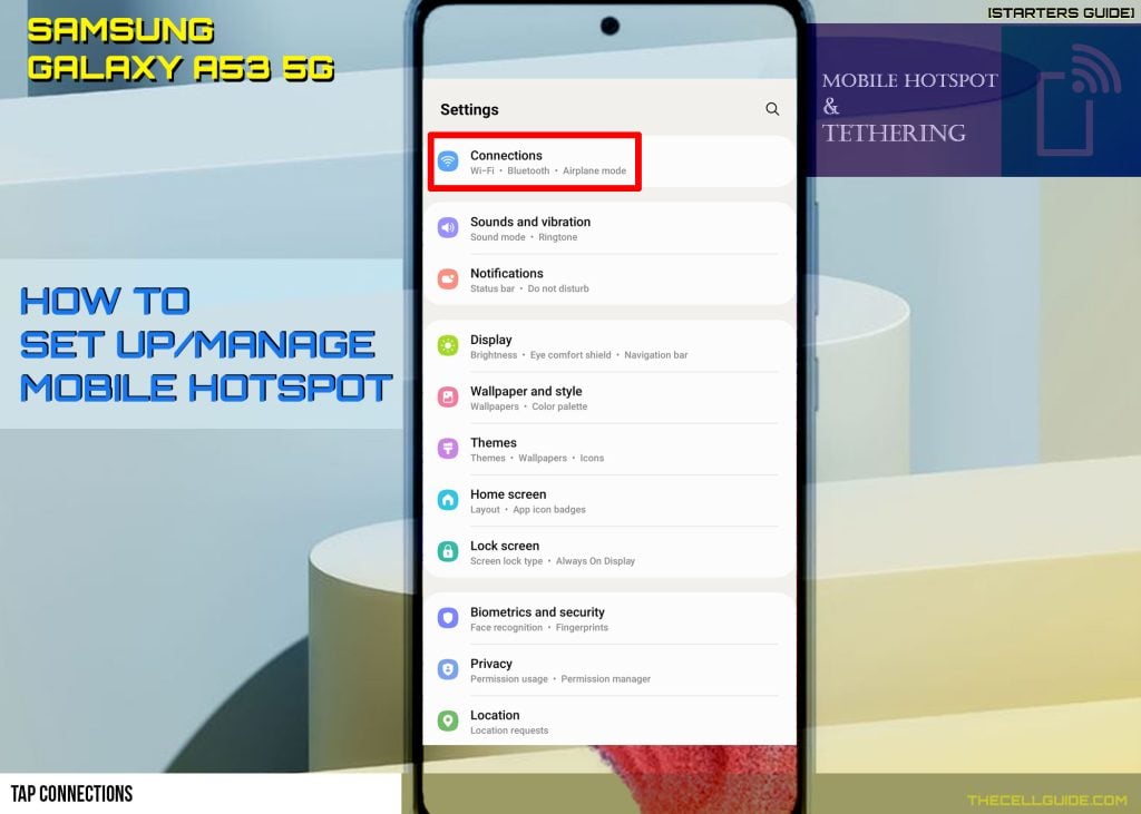 set up mobile hotspot galaxy a53 CONNECTIONS