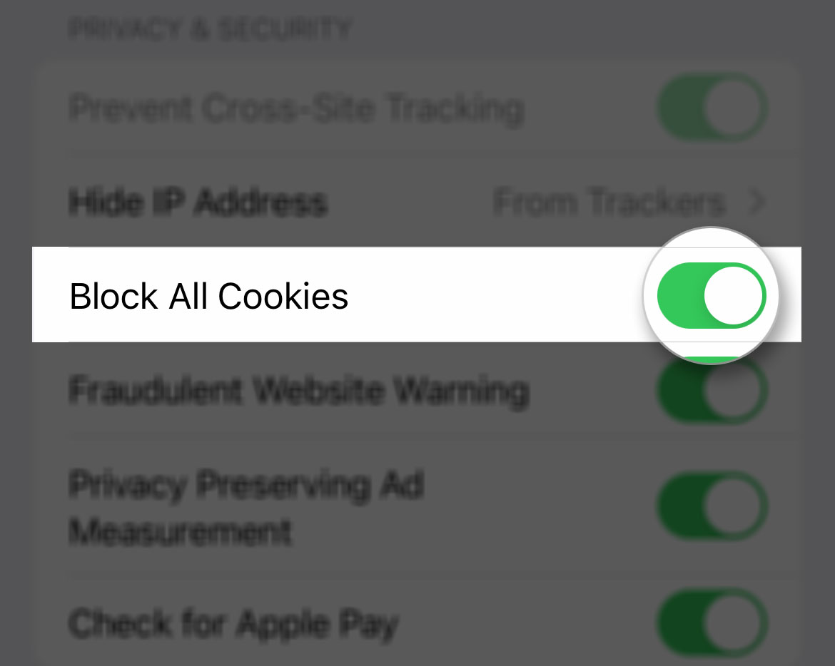 accept cookies iphone 4