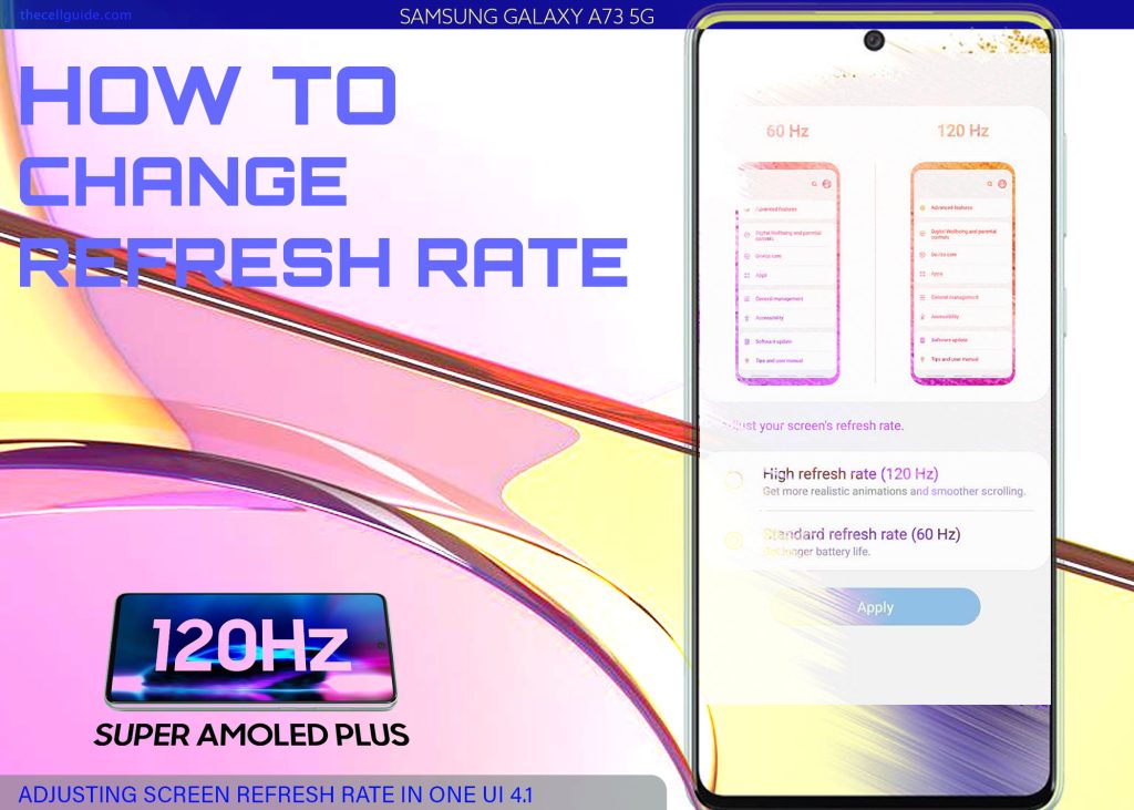 change refresh rate galaxy a73 featured