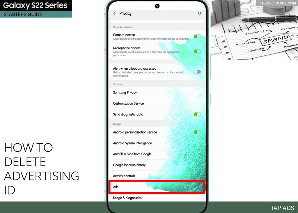 delete advertising id galaxy s22 ADS