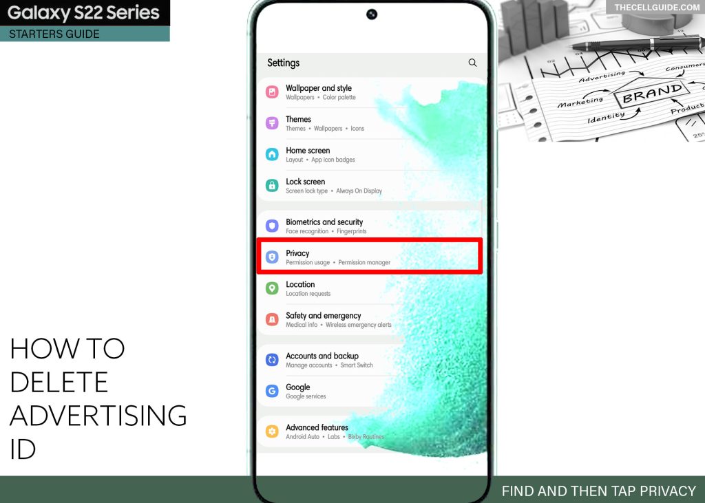 delete advertising id galaxy s22 PRIVACY