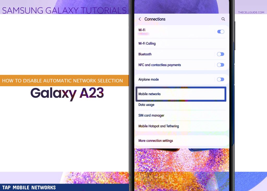 disable automatic network selection galaxy a23 MN