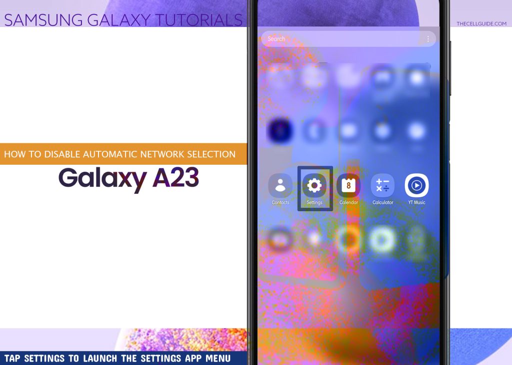 disable automatic network selection galaxy a23 SETTINGS