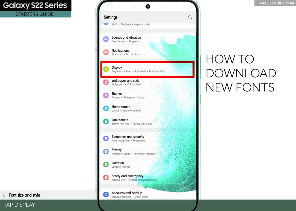 download new fonts galaxy s22 DISPLAY