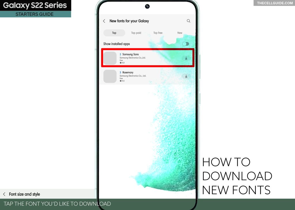 download new fonts galaxy s22 FTD