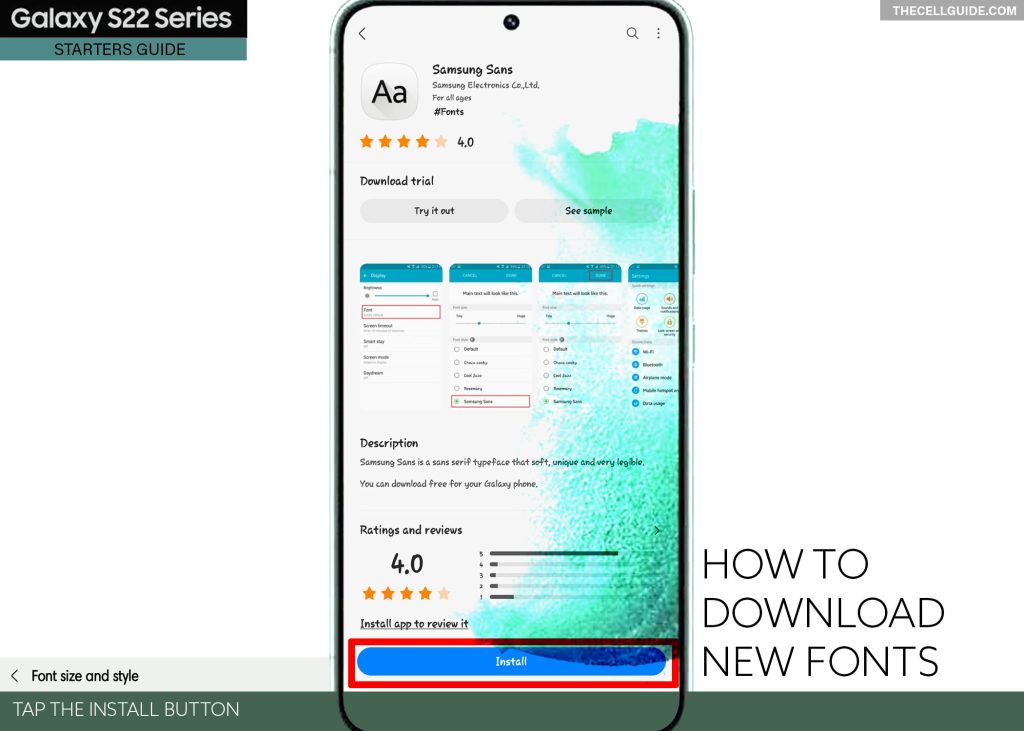download new fonts galaxy s22 INSTALL