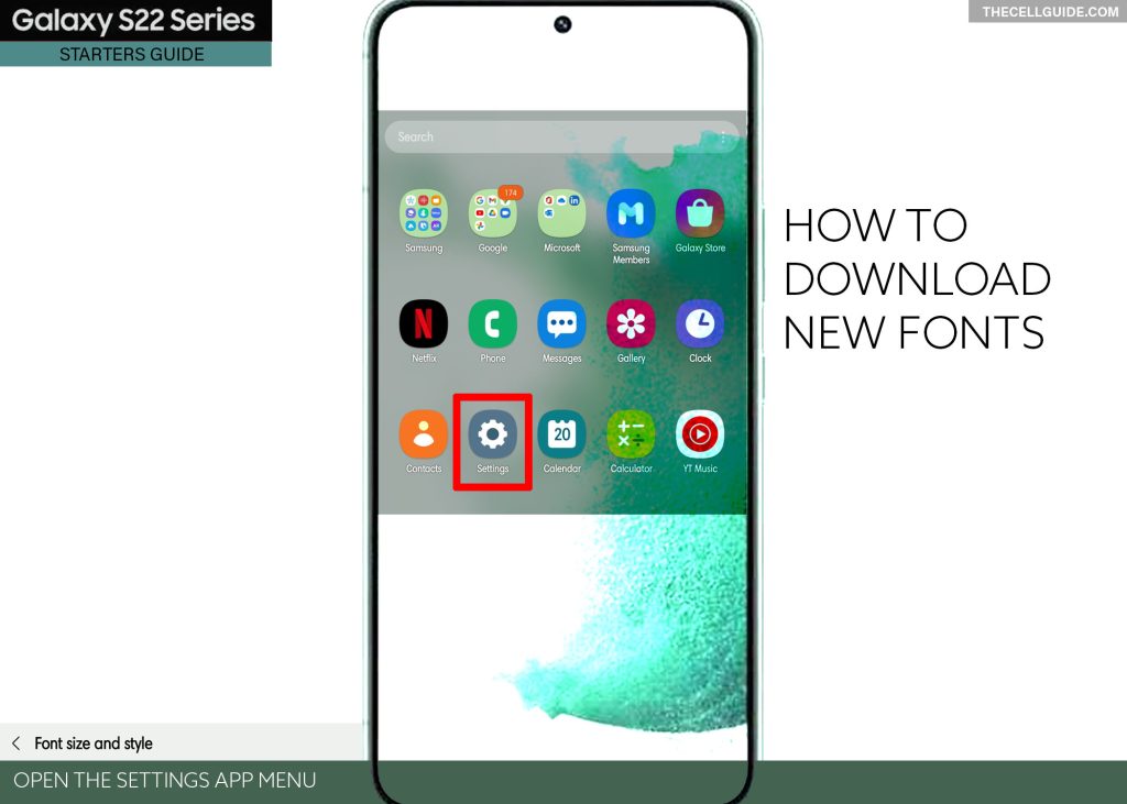 download new fonts galaxy s22 SETTINGS