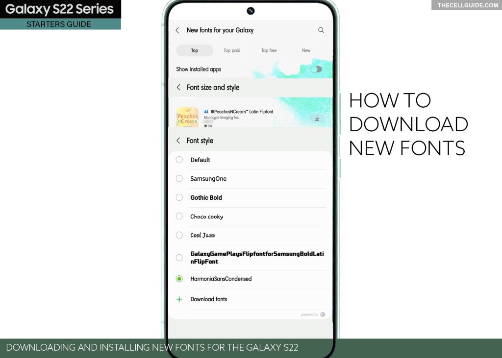download new fonts galaxy s22 featured