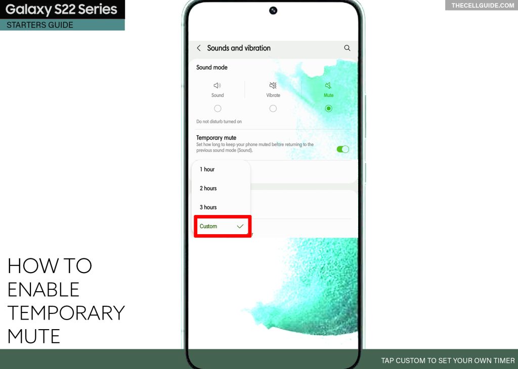 enable temporary mute galaxy s22 CUSTOM