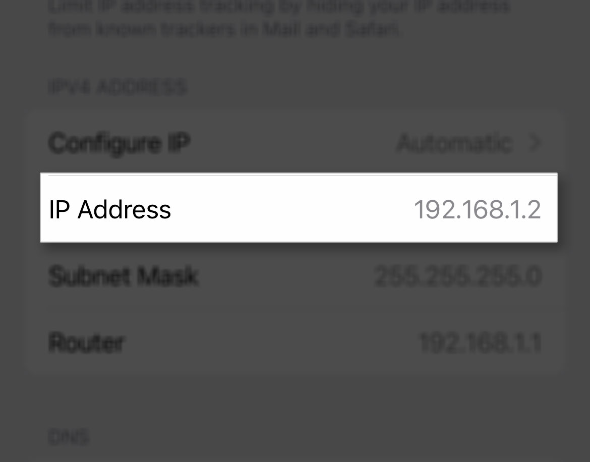 How to find iphone ip address