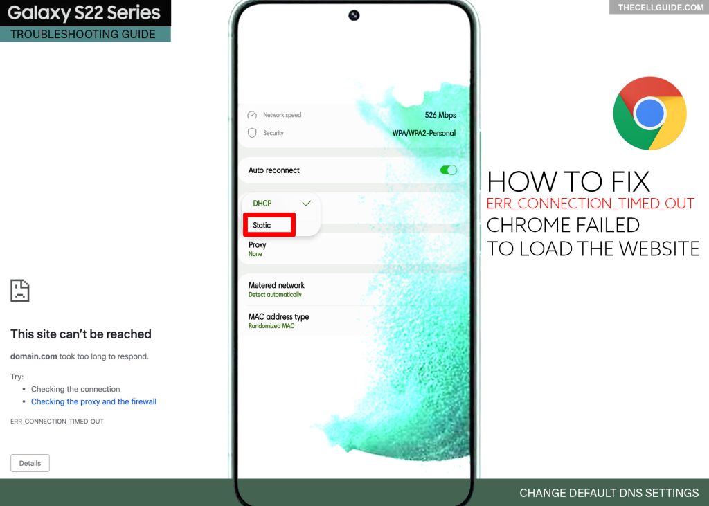 fix chrome loading error galaxy s22 DNS