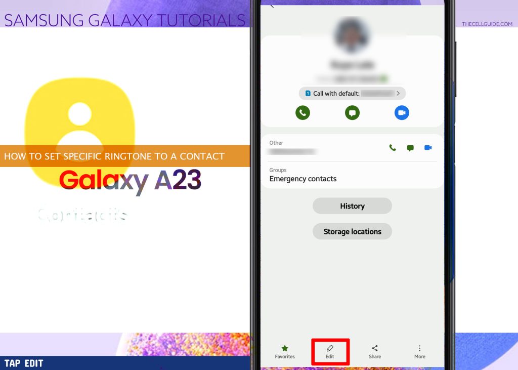 set specific ringtone to contact galaxy a23 EDIT