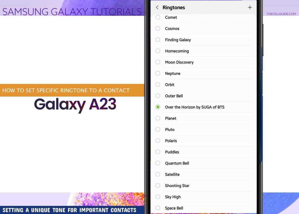 set specific ringtone to contact galaxy a23 featured
