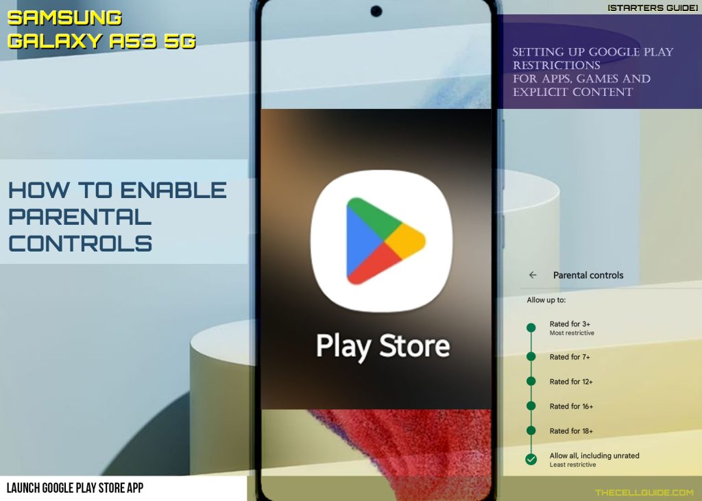 activate parental controls galaxy a53 play store app