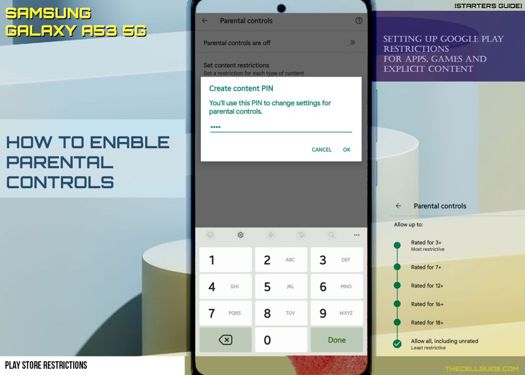 activate parental controls galaxy a53 play store featured
