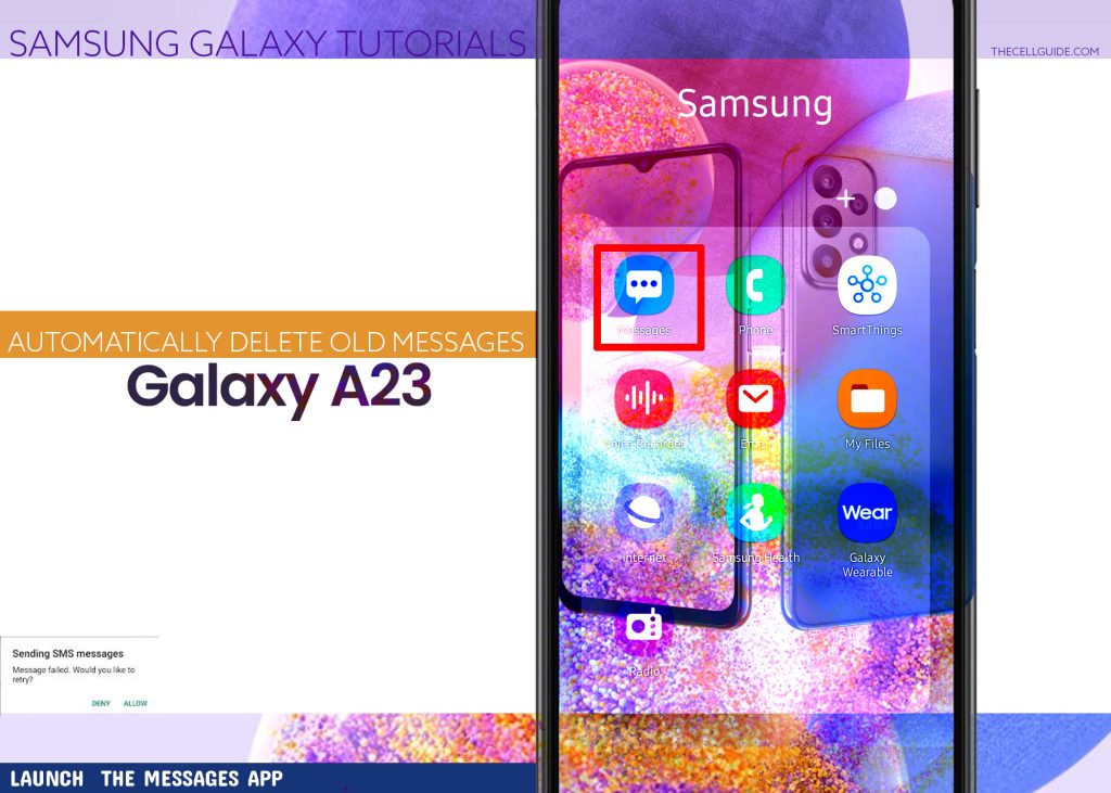 automatically delete old messages galaxy a23 1