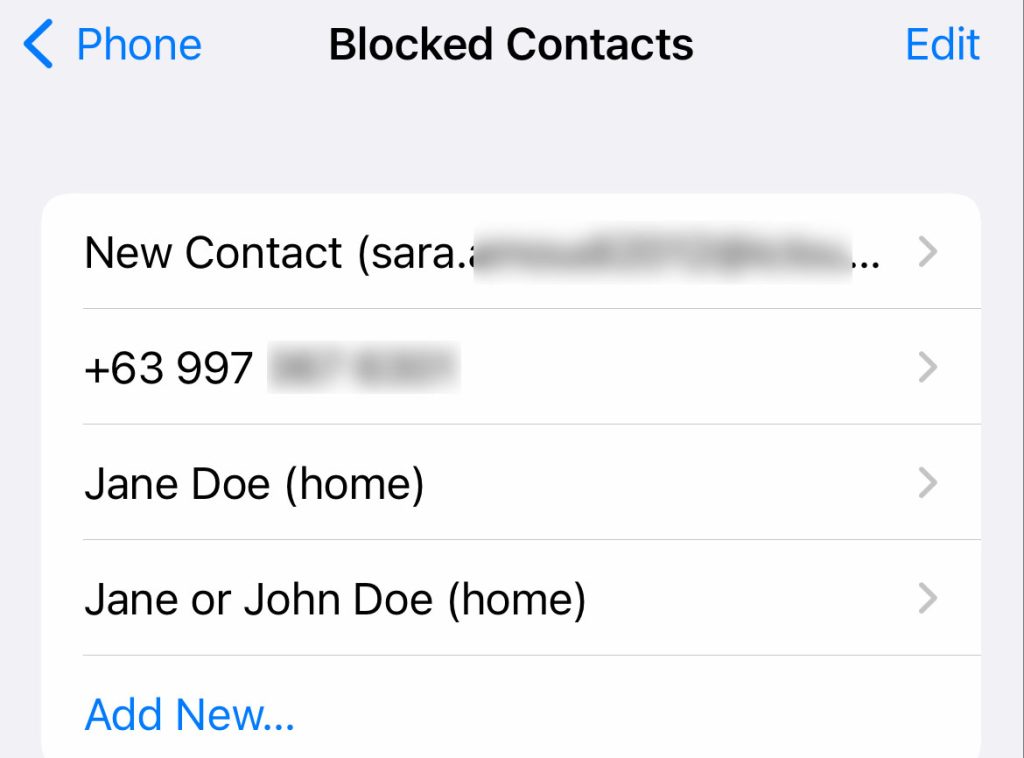 block unblock phone number iphone 13