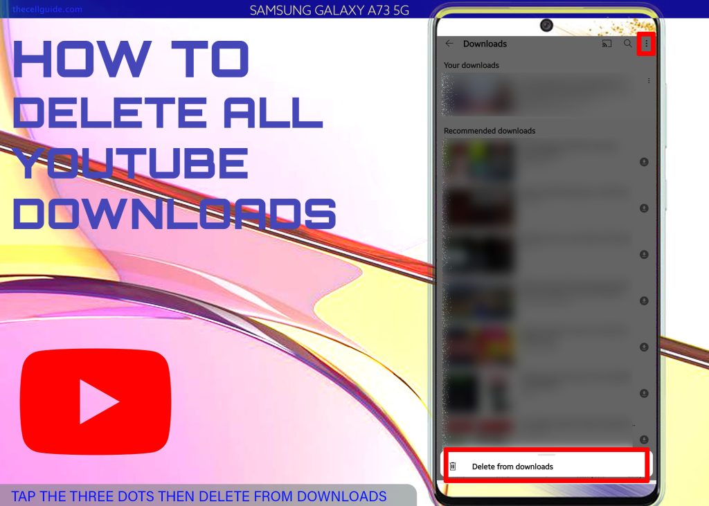 delete youtube downloads galaxy a73 1