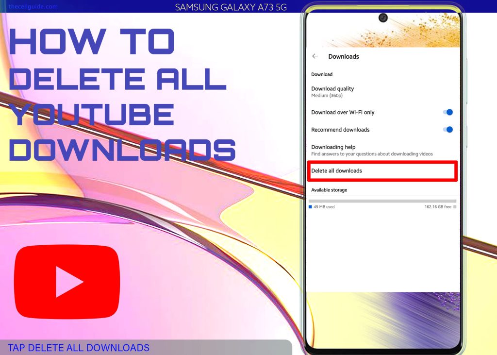 How to Delete All YouTube Downloads on Galaxy A73 5g 8 delete youtube downloads galaxy a73 DAD