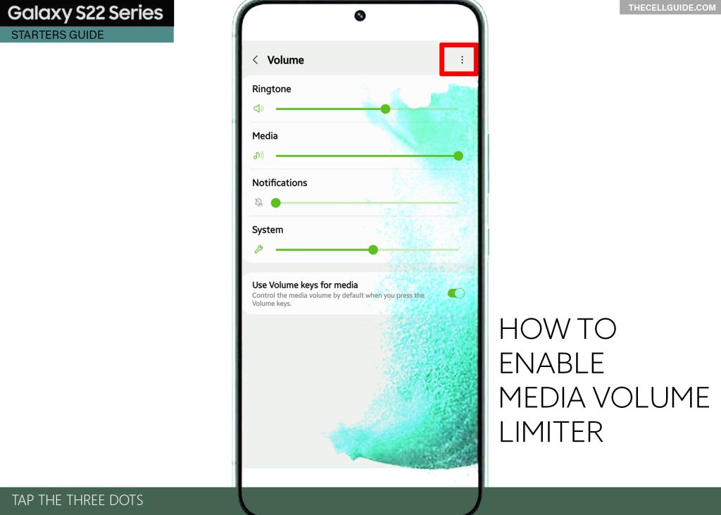 enable media volume limit galaxy s22 DOTS